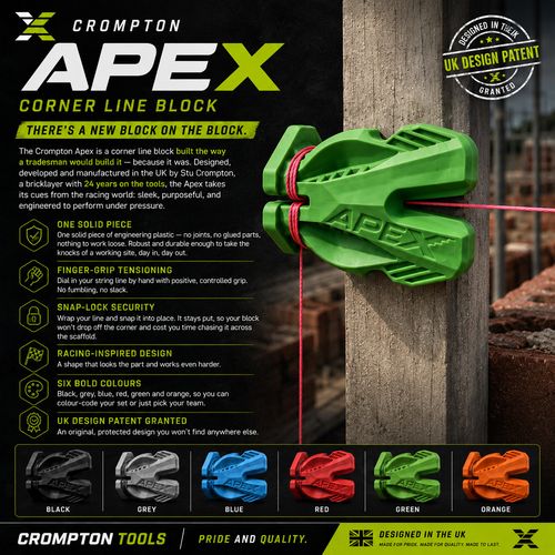 Crompton Apex Brick Line Corner Blocks Pair Bricklaying String Line Block UK — image 2