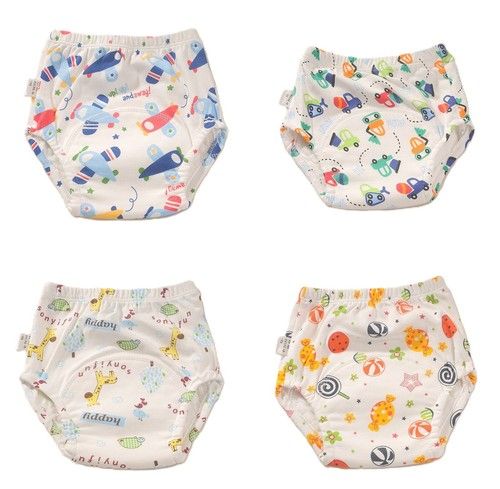 Baby Infant Waterproof Reusable Cotton Kids Potty Training Pants Nappy Boy Girls