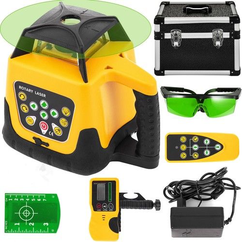 360° Rotary/Rotating Laser Level Green Range Remote Automatic Self-Leveling 500M