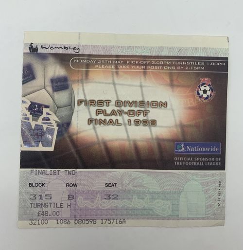 RARE 1998 Division 1 Play Off Final Programme + Ticket SUNDERLAND CHARLTON — image 3