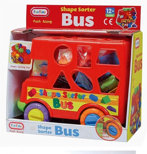Bus Shape Sorter Push Along Activity Red Bus Toy Suitable From 12 Months+ — image 4
