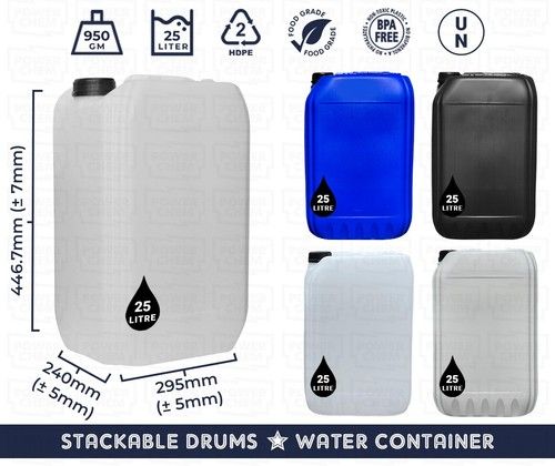 5L 10L 20L 25L Plastic Stackable Water Container Food Safe Drum Jerrycan UN