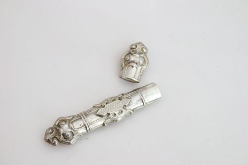 Antique silver Etui sewing set scissors needle case Victorian silver — image 13