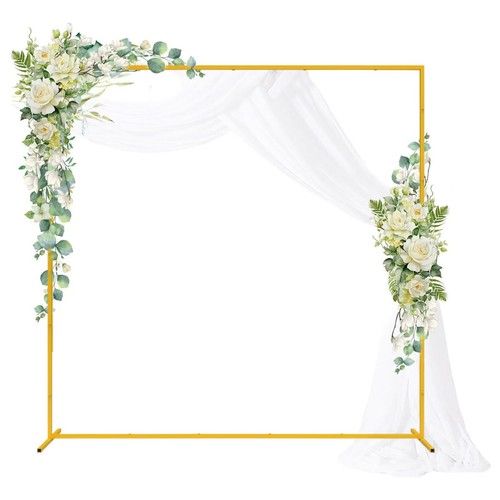 2M Square Balloon Arch Backdrop Flower Gold Display Stand Frame Wedding New