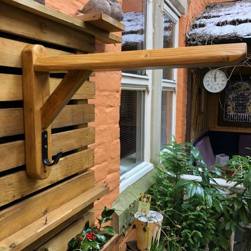 Wooden Saddle Rack/Stand-Handmade Rustic Wall/Stable mount with hat/bridle hook — image 1