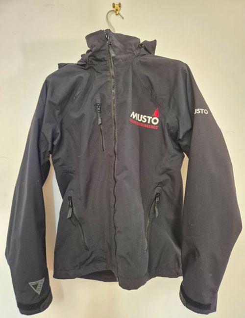 MUSTO BR1 Waterproof Hooded Sailing Jacket Size 10 Black