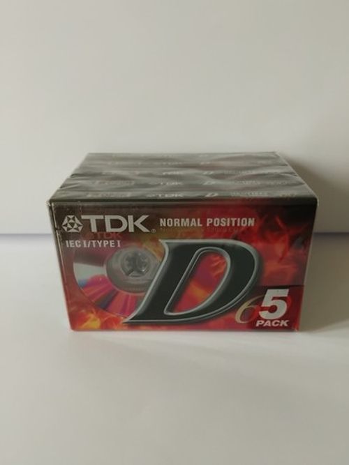 TDK D 60 Cassette Tapes, 5 Pack, NEW & SEALED.