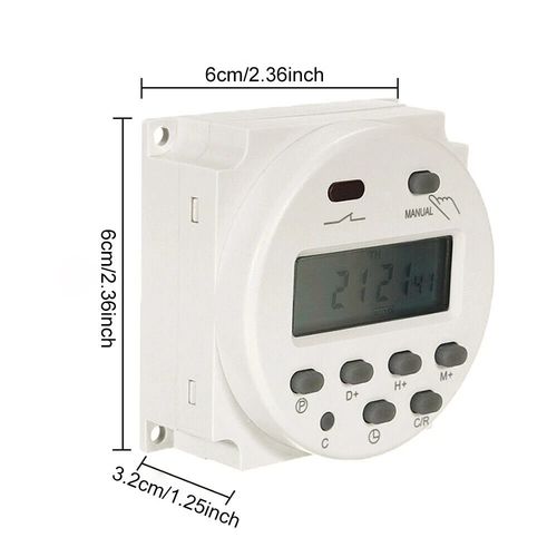 12V 16A Digital Electronic LCD Time Relay Switch Programmable Timer Tool White — image 3