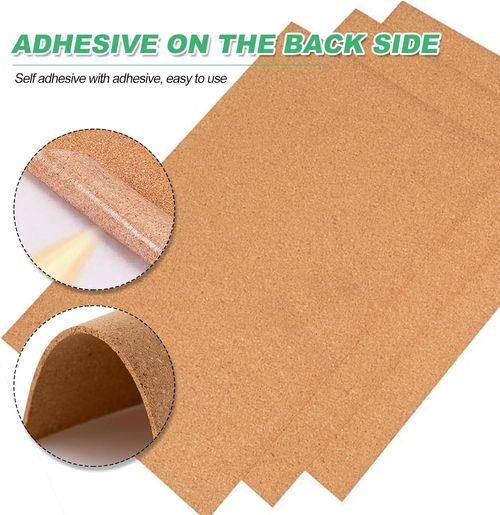 Self Adhesive Cork Sheet, 5Pcs Adhesive Cork Backing Sheets Board 1Mm Thick for — image 4