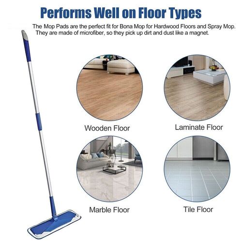 6 Pack Microfiber Mop Pads Replacement Fits Bona Floor Care System Washable Wet — image 9