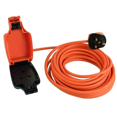 Christmas Outdoor Extension Lead Waterproof Garden Cable Socket 1 Gang 5 - 20m
