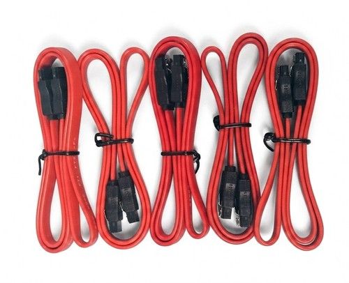 5X SATA Cable Serial ATA Data Lead 45cm Locking Lead