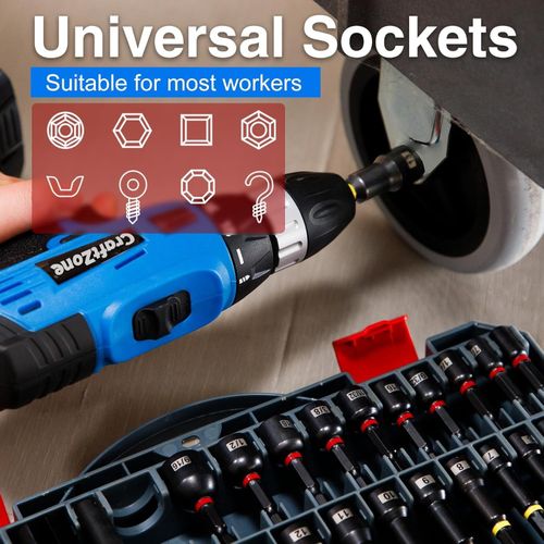 80pc Magnetic Impact Nut Driver Set MM Inch with Socket Adapters Bits Holder Box — image 5