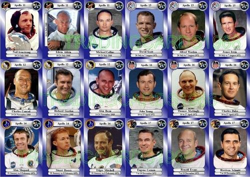 Apollo Moon Landings Trading Card Set (NASA Armstrong Shepard Lunar Gemini)
