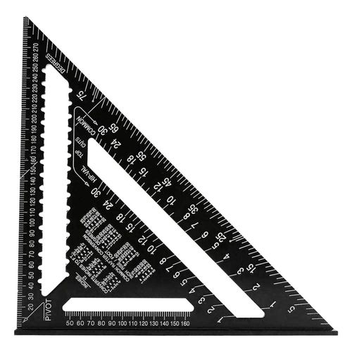 12 inch Roofing Speed Square Aluminium Rafter Angle Measuring Triangle Guide — image 1