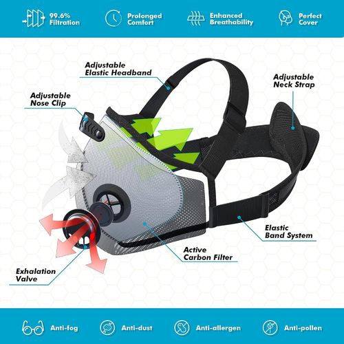 BASE CAMP M Plus Dust Mask, Breathable Reusable Face Mask One Size, Black — image 5