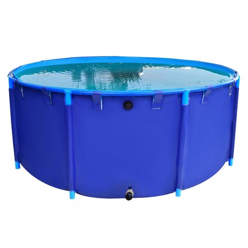 Above Ground Commercial Grade Round Heavy PVC Fish Ponds for Outside Blue — image 2