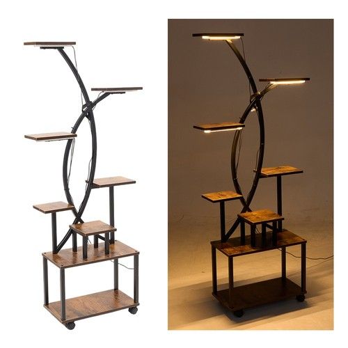 LED 8 Tiered Plant Stand Indoor with Grow Lights Flower Shelf Plant Display Rack