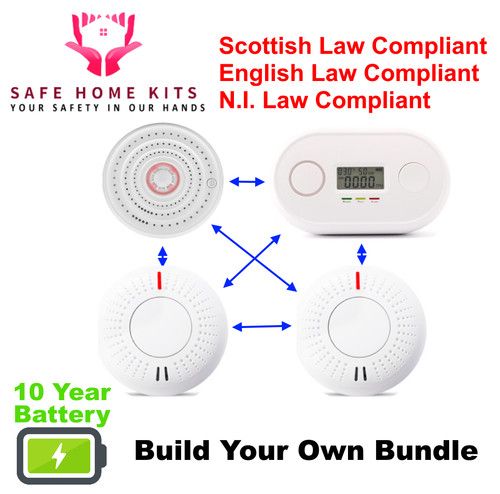 Wireless Interlinked Smoke & Heat Alarm Kit UK Compliant - Build Your Own Bundle