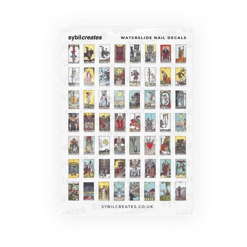 Rider-Waite Tarot Cards Waterslide Nail Decals - Vintage Tarot Card Nail Decals