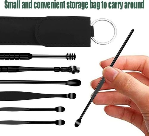 6pcs Ear Pick Cleaning Set Spiral Tool Spoon Ear Wax Remover Cleaner Curette Kit — image 2