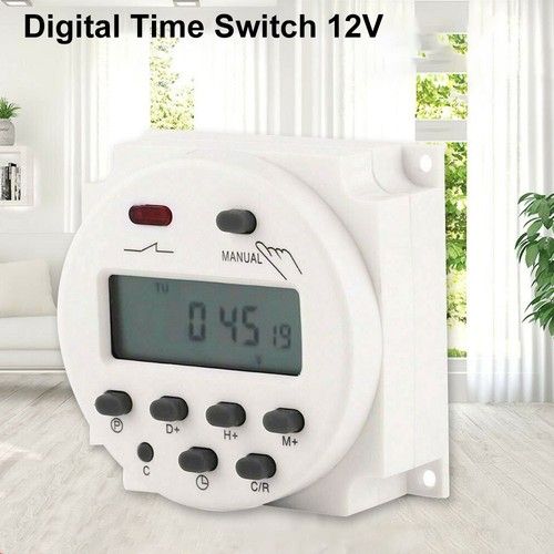 Timer Switch DC 12V 16A LCD Digital Display Programmable Timer Switch Relay UK
