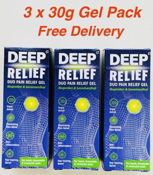 3 X Deep Relief Anti Inflammatory Gel 30g-Triple Action-Back, joints &Rheumatic