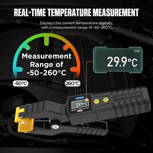 HVAC Thermometer Heating Cooling System Pipe Temperature Clamp Probe -50°C-260°C — image 4
