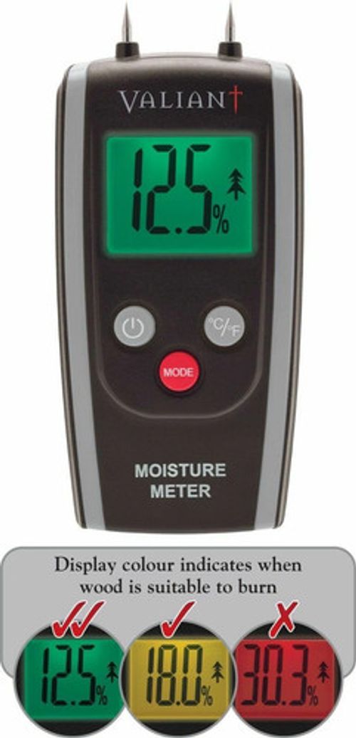 Valiant Moisture Meter | For Wood, Logs, Firewood, Timber and Brickwork | LCD