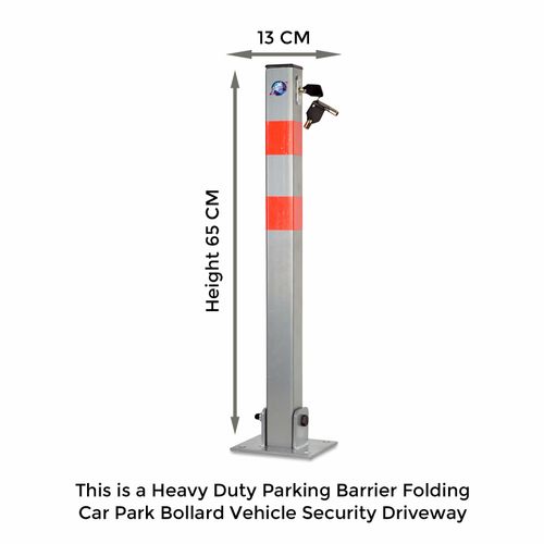 LOCKABLE PARKING BARRIER FOLDING CAR PARK BOLLARD SECURITY DRIVEWAY POST 3 KEYS — image 2