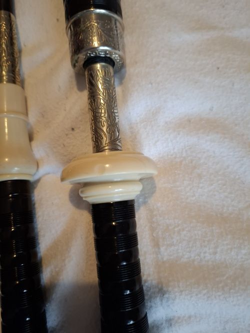Fletcher Bagpipes Imitation Nickal and Ivory — image 6
