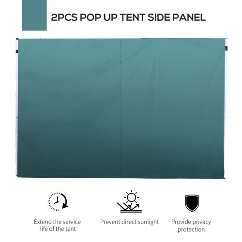 Outsunny Gazebo Replacement Exchangeable Wall Panels w/  Window, Dark Green — image 6