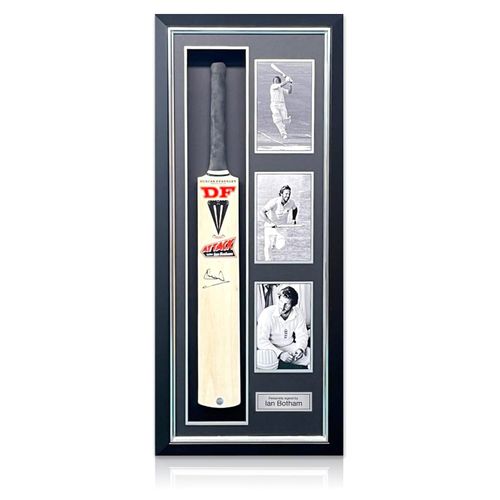 Ian Botham Signed Full Size Attack Cricket Bat. Deluxe Frame — image 1
