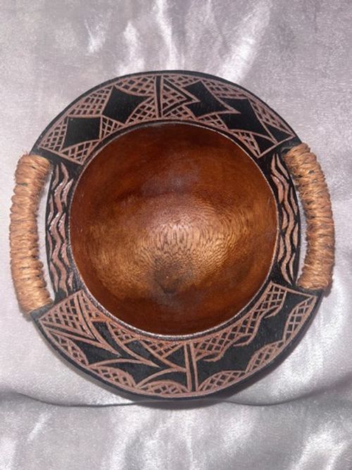 Vintage 6" Hand Carved Samoan Tanoa Kava Bowl 6 Leg Tribal Art Wood.