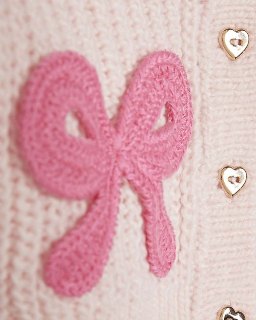 River Island Baby Girls Cardigan & Bottoms Set Pink 3D Bow 2 Piece Long Sleeve — image 6