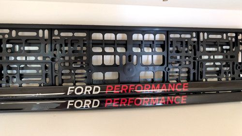 2x car number plate holder frame holder gel dome Ford Performance *LICENCED*