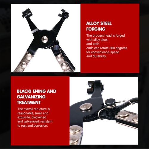 9 PC MECHANIC'S HOSE CLAMP RING PLIERS TOOL SET FLEXIBLE CABLE SWIVEL JAW CLAMP — image 5
