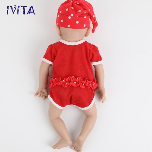 IVITA 15'' Adorable Full Soft Silicone Newborn Baby Lifelike Reborn Doll Infant — image 6