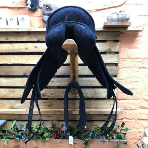 Wooden Saddle Rack/Stand-Handmade Rustic Wall/Stable mount with hat/bridle hook — image 4