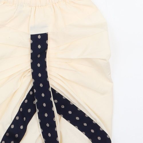 Preworn Girls Jogger Trousers Size 9-12 Months Ivory Elastic Waist — image 5