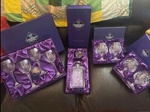 Edinburgh Crystal Decanter w/ Stopper Baberton Golf Club Centenary 1893-1993
