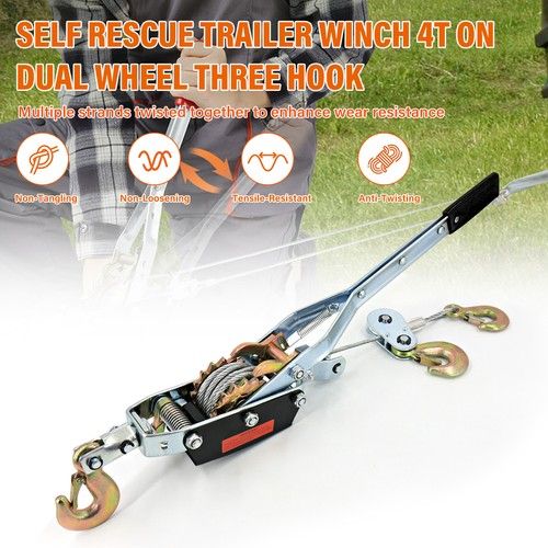 4 Ton Rachet Come Along Hand Winch Portable Heavy Duty Hand Power Cable Puller