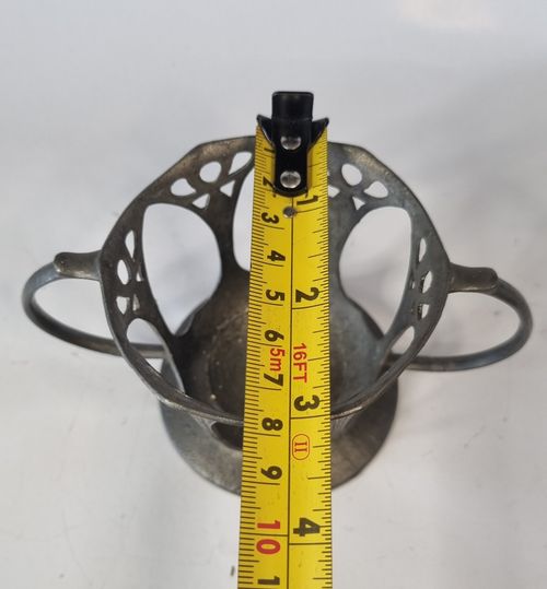 Antique Liberty Tudric Art Nouveau Pewter Glass Cup Holder No Liner — image 10