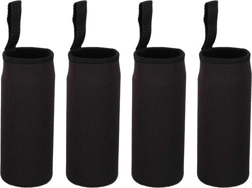 4pcs 65x180mm Water Bottle Sleeve Insulated Bottle Bag Holder Carrier Black