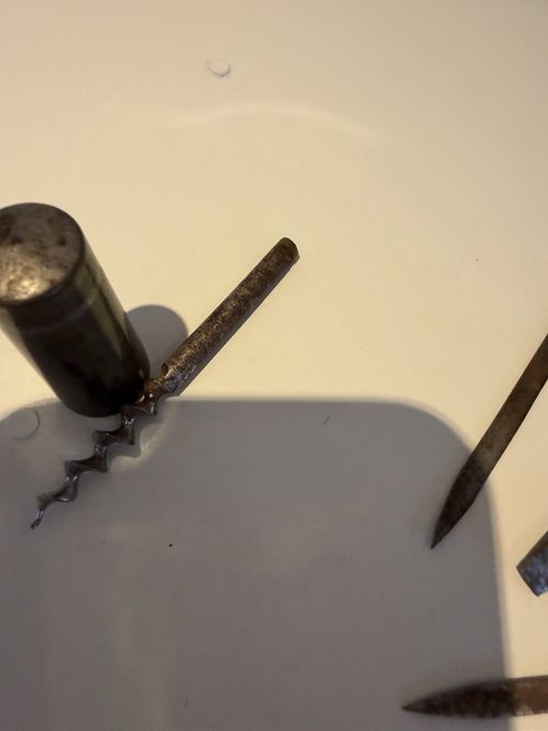 Vintage Brass Roundlet Pocket Multi Tool Set Corkscrew Screwdriver Spares — image 4