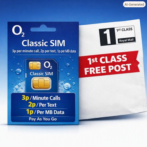 O2 SIM CARD Classic 02 PAY AS YOU GO STANDARD & MICRO NANO SIM CARD SEALED NEW