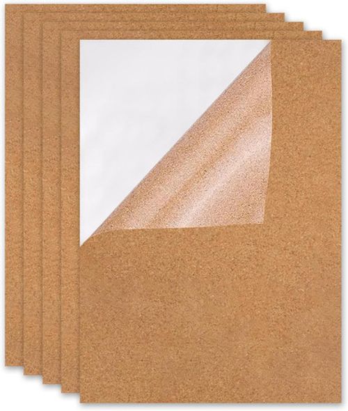 Self Adhesive Cork Sheet, 5Pcs Adhesive Cork Backing Sheets Board 1Mm Thick for
