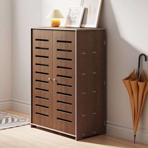 Shoe Cabinet Storage Cupboard Footwear Stand Rack Wooden Double Doors UK — image 8