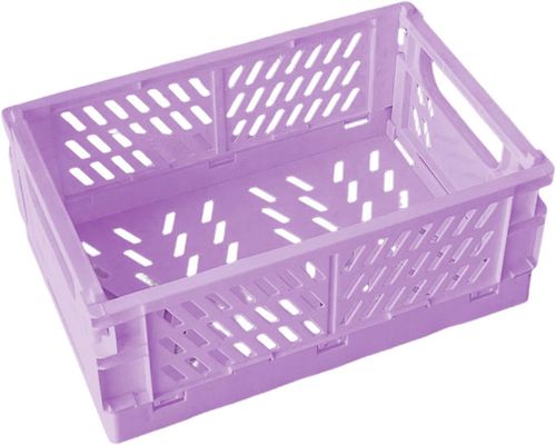 2 Plastic Foldable Storage Folding Box Basket Makeup Organiser Xmas Gift - 25cm — image 2