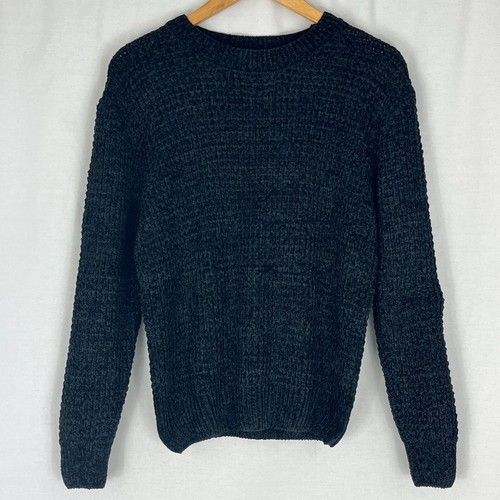 Womens Crew Neck Textured Short Soft Chenille Pullover Jumper ONE SIZE SMALL